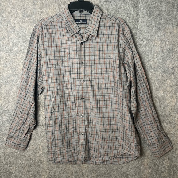 Hart Schaffner Marx Other - Hart Schaffner Marx Mens XL Gray Plaid Button Down Long Sleeve Shirt